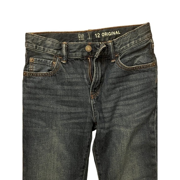 Gap Boys Size 12 Original Relaxed Fit Straight Leg Blue Denim Jeans - Picture 2 of 4